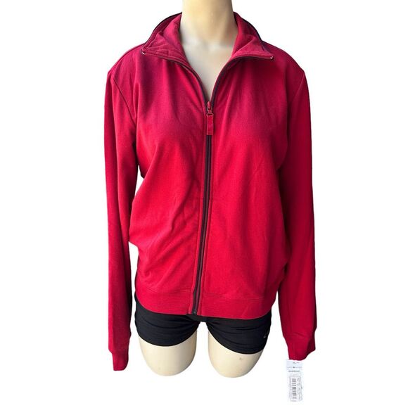 Tommy Hilfiger Jacket Women's‎ Small S Red Full Zip Long Sleeve Fashion NWT - Picture 1 of 10